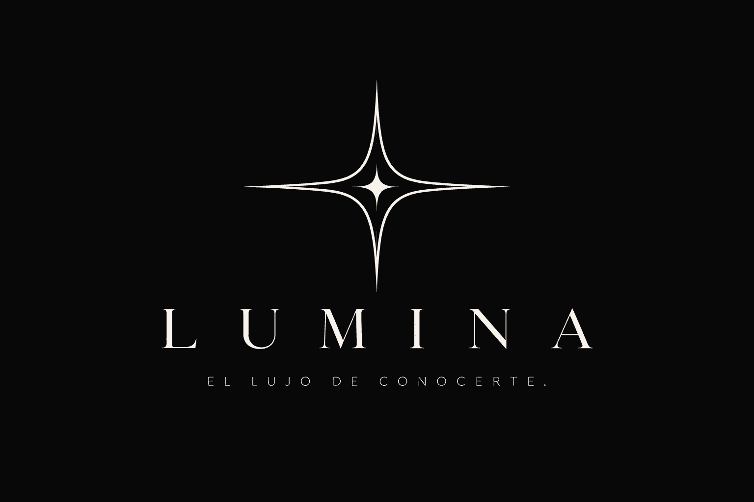 Logotipo de Lumina: una estrella de cuatro puntas sobre el nombre Lumina y el lema El lujo de conocerte